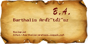 Barthalis Arétász névjegykártya
